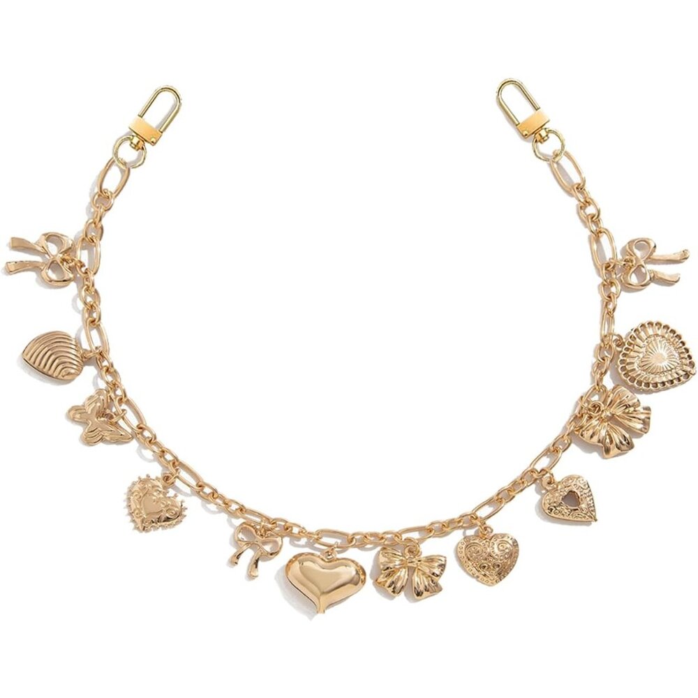 Sophisticated Gold Keychain With Charming Heart A… - image 1